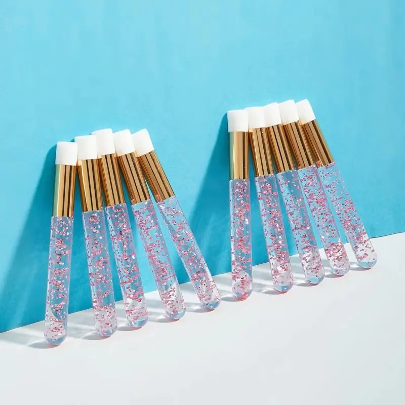 Eyelash Extension Wash - 10pcs Crystal Eyelash Extension Cleanser Brushes