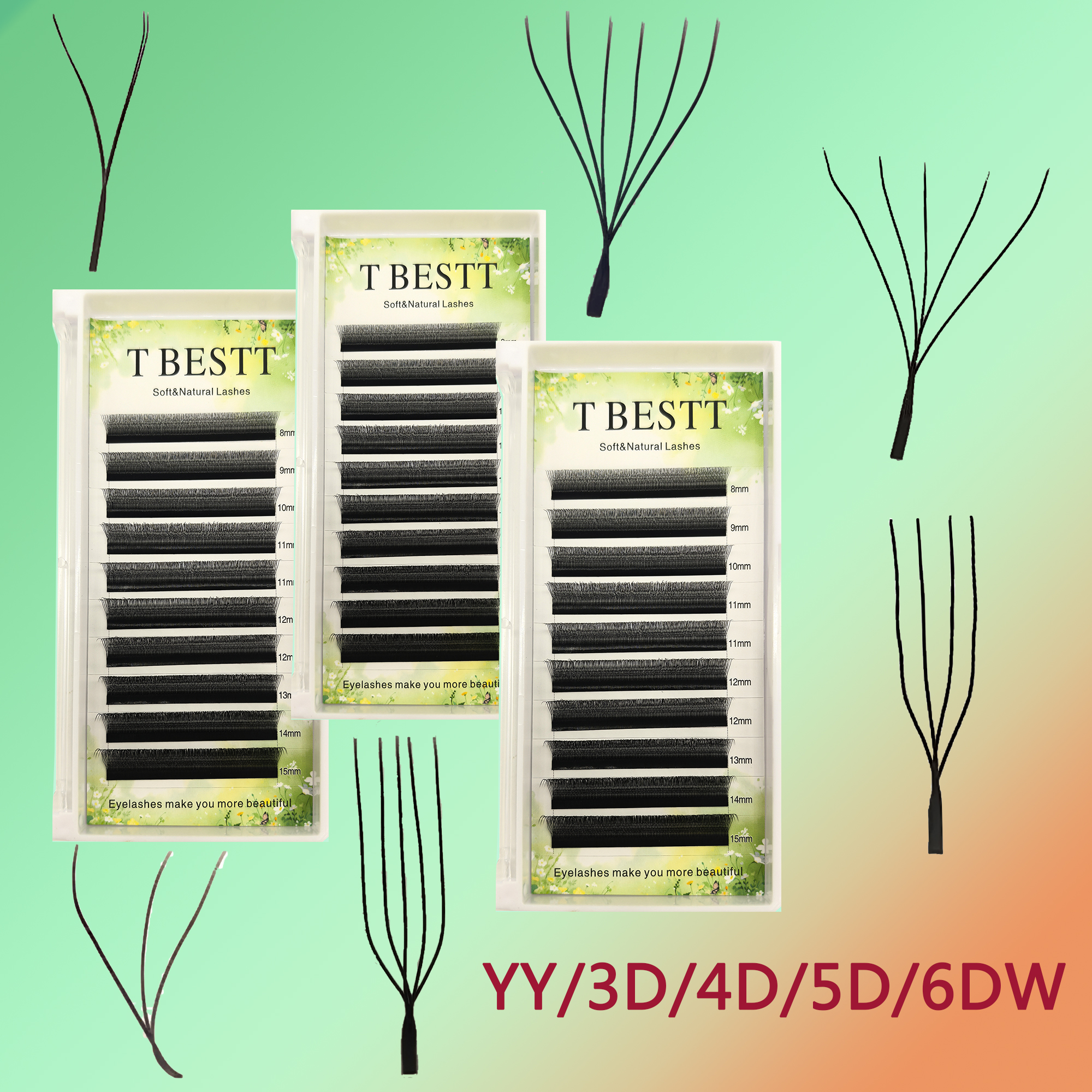 Eyelash Extension Yelix - Tbestt U Shaped 4D 5DW Eyelashes