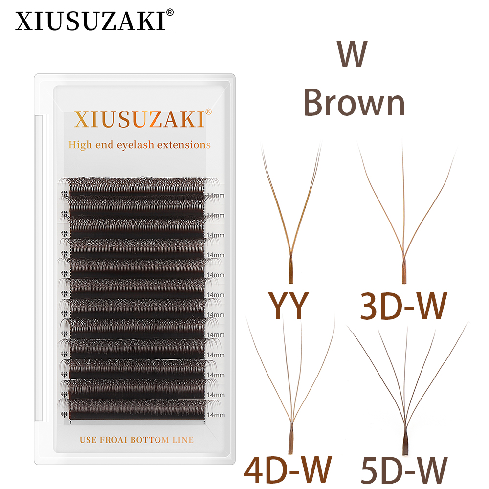 Eyelash Extension Yelix - XIUSUZAKI Brown W Shaped 2D 3D
