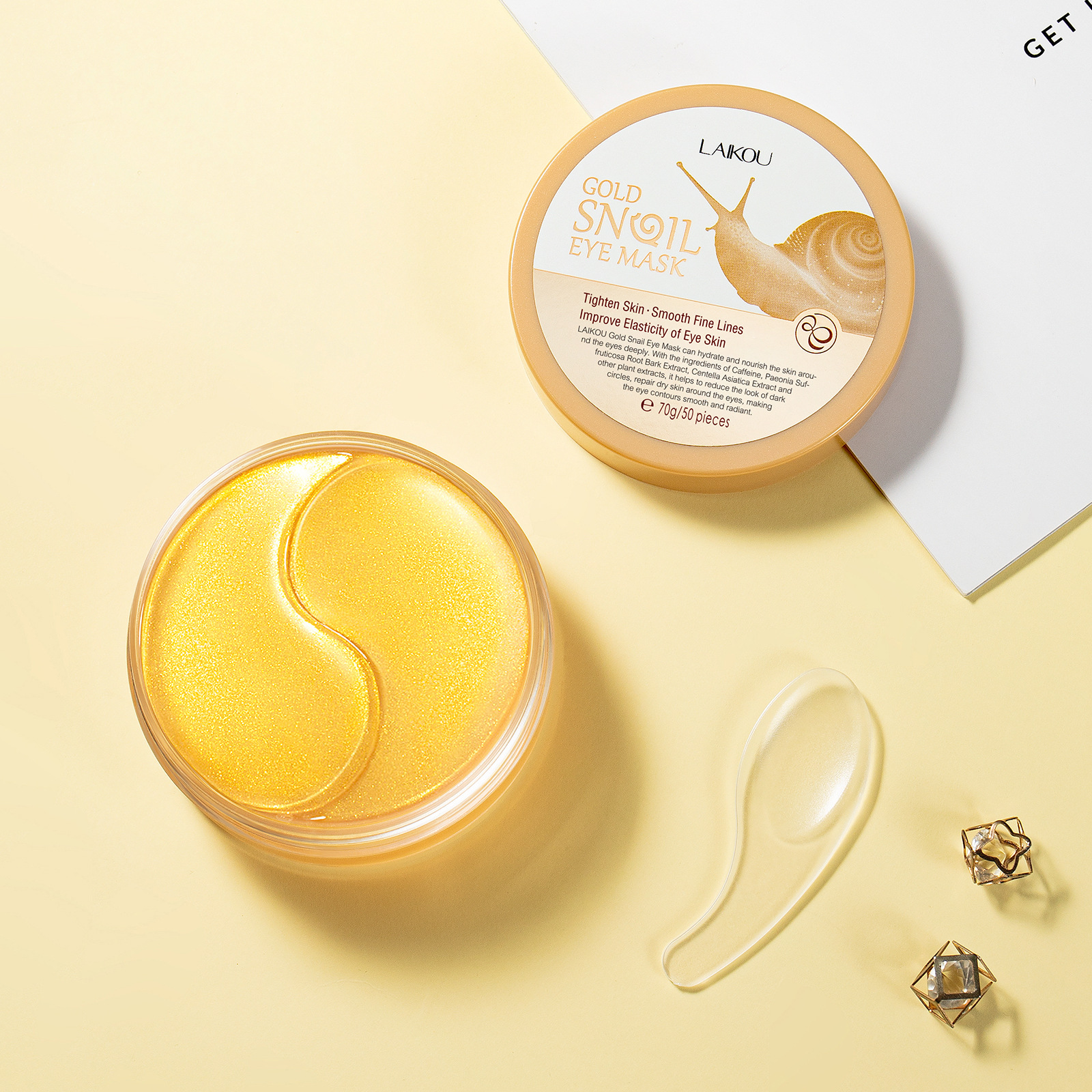 LAIKOU 50pcs Golden Snail Coll - Eye Pad Collagen recensione e prezzo