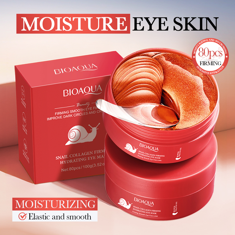 80pcs BIOAQUA Snail Crystal Co - Eye Pad Collagen recensione e prezzo